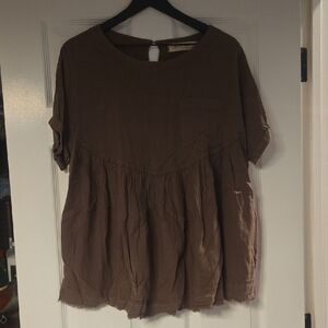 We The Free Brown Blouse